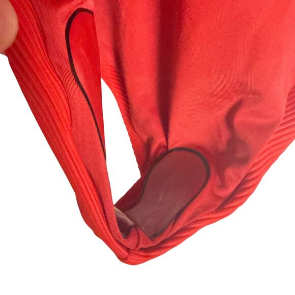 Beach Riot Sydney Red Belted Tie Shoulder Square Neck One Piece Swimsuit Size M - Picture 4 of 7